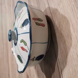 Arita Ware Japanese Lidded Bowl with vegetables.